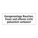 Garagenanlage Rauchen, Feuer und offenes Licht polizeilich verboten!