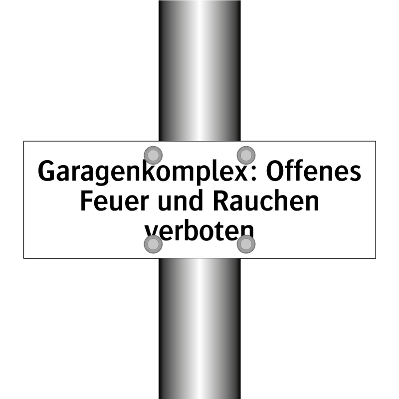 Garagenkomplex: Offenes Feuer und Rauchen verboten