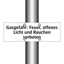 Gasgefahr: Feuer, offenes Licht und Rauchen verboten