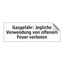Gasgefahr: Jegliche Verwendung von offenem Feuer verboten