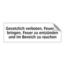 Gesetzlich verboten, Feuer zu bringen, Feuer zu entzünden und im Bereich zu rauchen