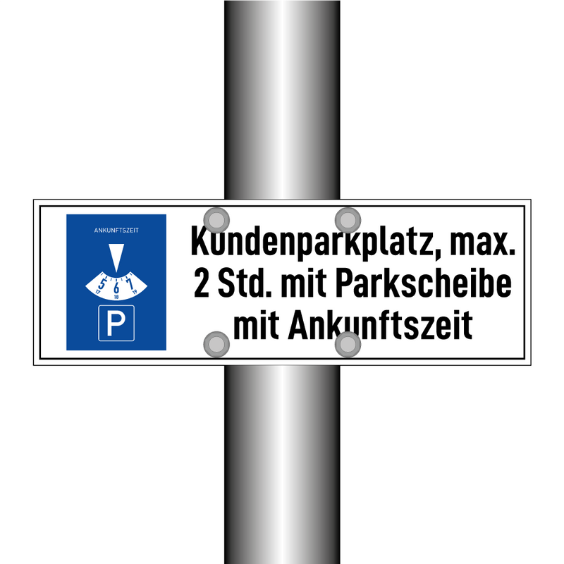 Kundenparkplatz, max. 2 Std. mit Parkscheibe mit Ankunftszeit