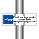 1 Stunde max. Illegal geparkte Fahrzeuge werden kostenpflichtig abgeschleppt!