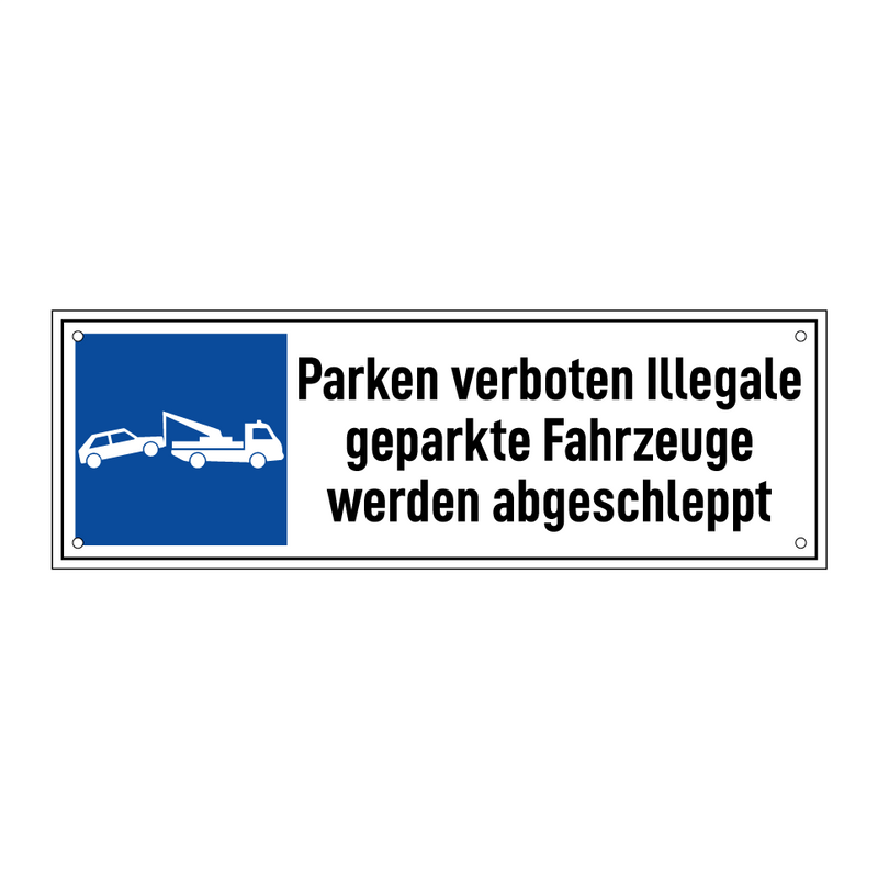 Parken verboten Illegale geparkte Fahrzeuge werden abgeschleppt