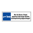 Nur für Busse. Illegal geparkte Fahrzeuge werden kostenpflichtig abgeschleppt!
