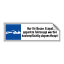 Nur für Busse. Illegal geparkte Fahrzeuge werden kostenpflichtig abgeschleppt!