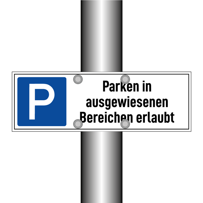 Parken in ausgewiesenen Bereichen erlaubt