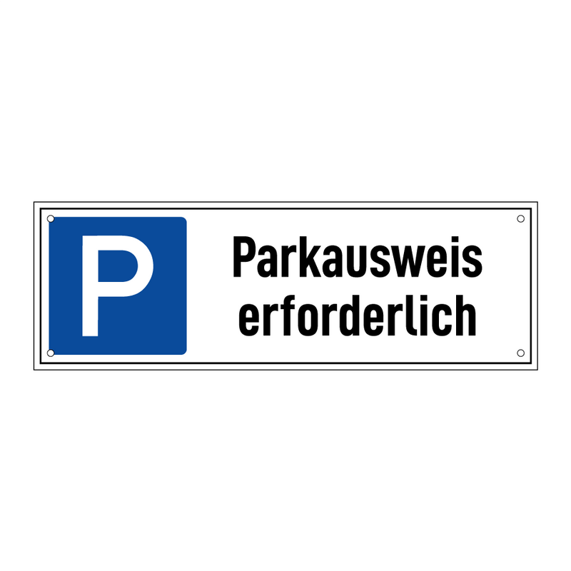 Parkausweis erforderlich