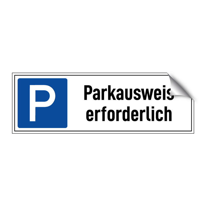 Parkausweis erforderlich