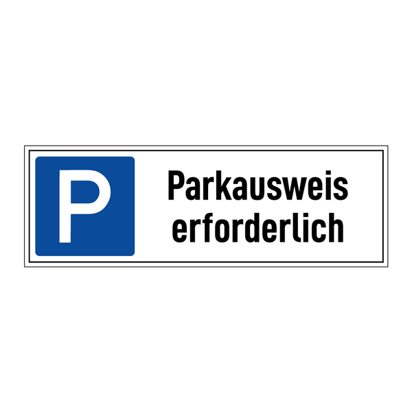 Parkausweis erforderlich