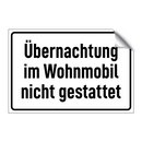 Übernachtung im Wohnmobil nicht gestattet