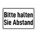 Bitte halten Sie Abstand