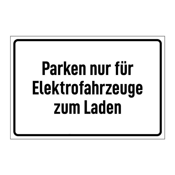 Parken nur für Elektrofahrzeuge zum Laden