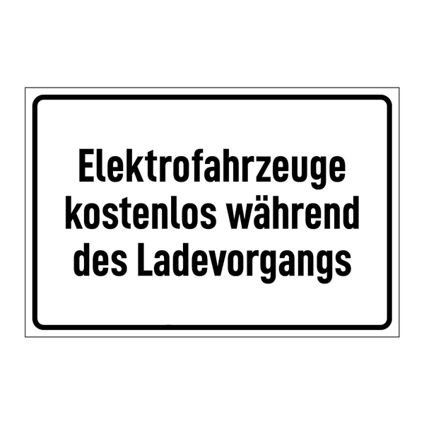 Elektrofahrzeuge kostenlos während des Ladevorgangs