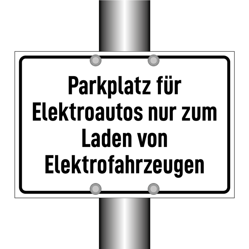 Parkplatz für Elektroautos nur zum Laden von Elektrofahrzeugen