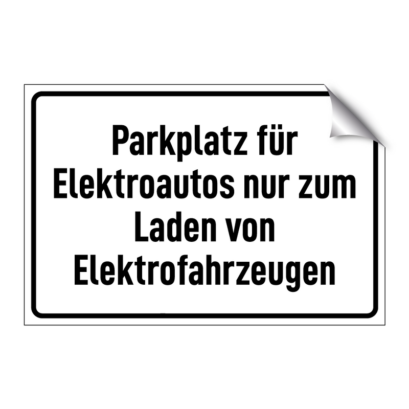 Parkplatz für Elektroautos nur zum Laden von Elektrofahrzeugen
