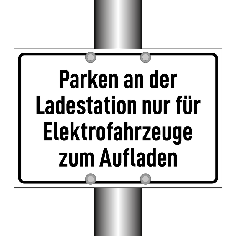 Parken an der Ladestation nur für Elektrofahrzeuge zum Aufladen