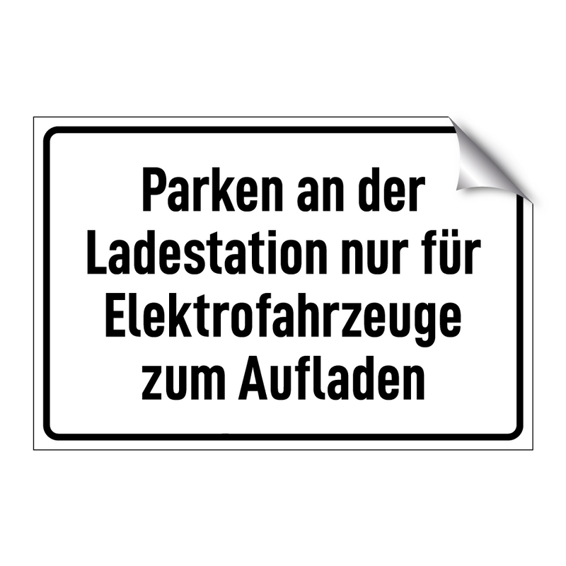 Parken an der Ladestation nur für Elektrofahrzeuge zum Aufladen