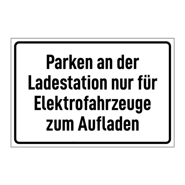 Parken an der Ladestation nur für Elektrofahrzeuge zum Aufladen