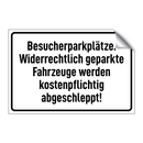 Besucherparkplätze. Widerrechtlich geparkte Fahrzeuge werden kostenpflichtig abgeschleppt!