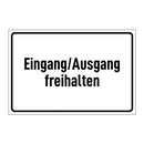 Eingang/Ausgang freihalten