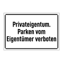 Privateigentum. Parken vom Eigentümer verboten