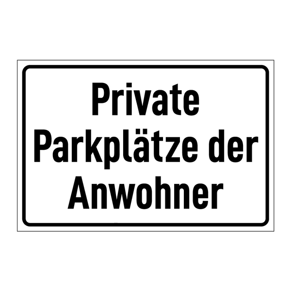 Private Parkplätze der Anwohner