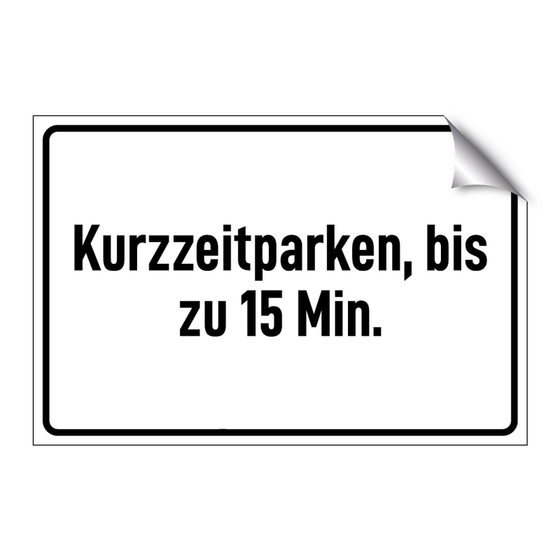 Kurzzeitparken, bis zu 15 Min.