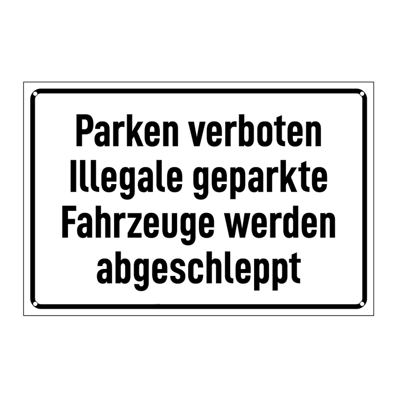 Parken verboten Illegale geparkte Fahrzeuge werden abgeschleppt