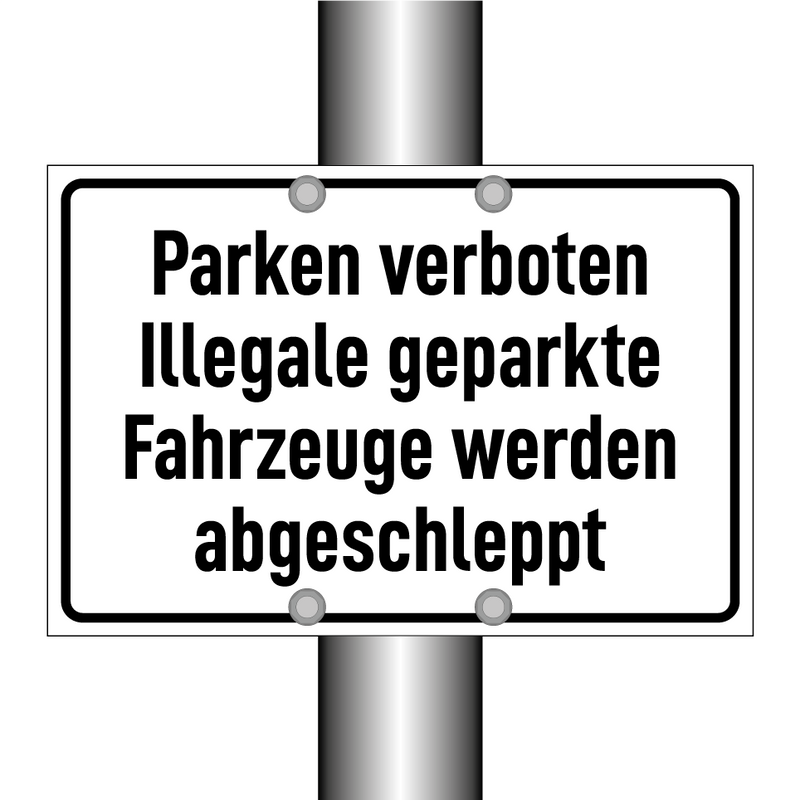 Parken verboten Illegale geparkte Fahrzeuge werden abgeschleppt