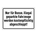Nur für Busse. Illegal geparkte Fahrzeuge werden kostenpflichtig abgeschleppt!
