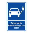 Parken nur für Elektrofahrzeuge zum Laden