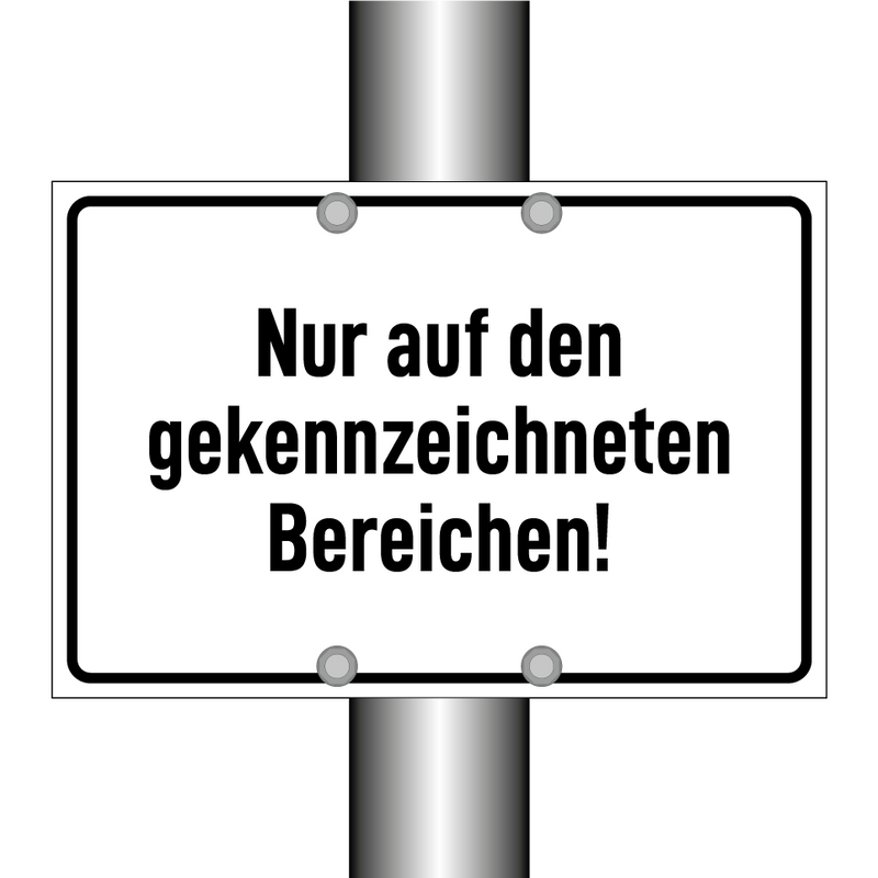 Nur auf den gekennzeichneten Bereichen!