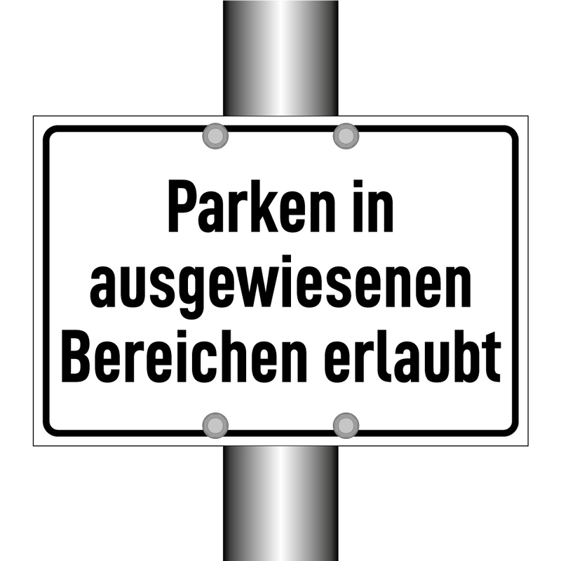 Parken in ausgewiesenen Bereichen erlaubt