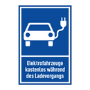 Elektrofahrzeuge kostenlos während des Ladevorgangs
