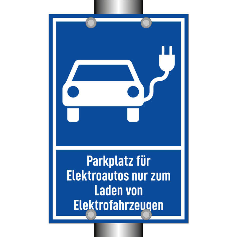 Parkplatz für Elektroautos nur zum Laden von Elektrofahrzeugen