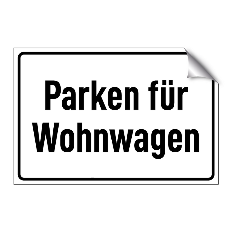 Parken für Wohnwagen
