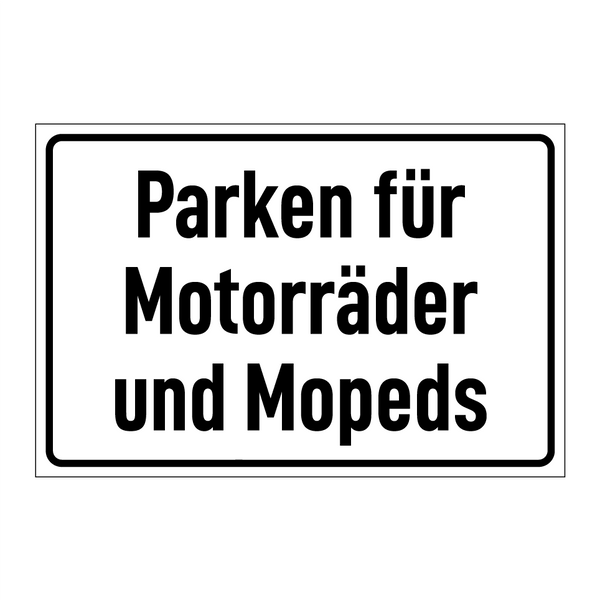 Parken für Motorräder und Mopeds