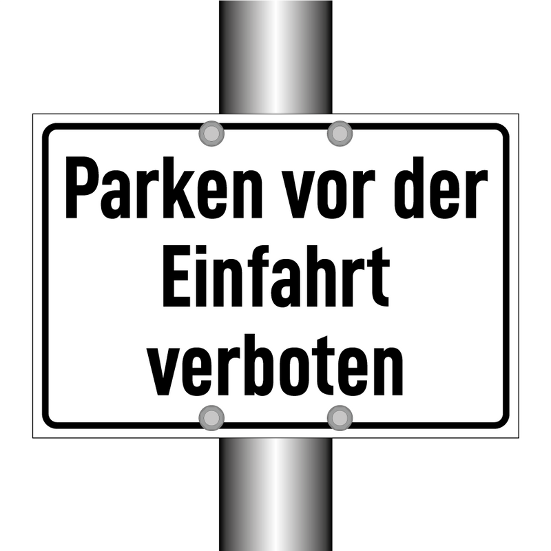 Parken vor der Einfahrt verboten
