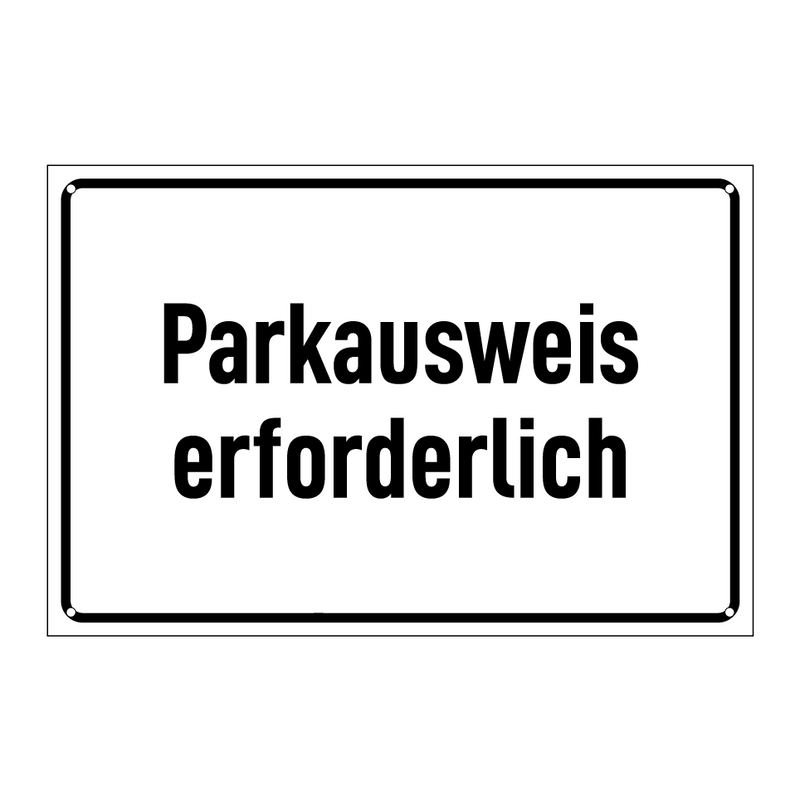 Parkausweis erforderlich