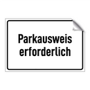 Parkausweis erforderlich
