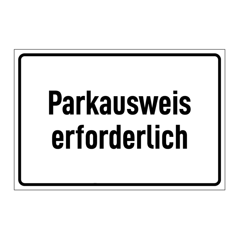 Parkausweis erforderlich
