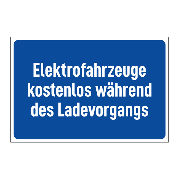 Elektrofahrzeuge kostenlos während des Ladevorgangs