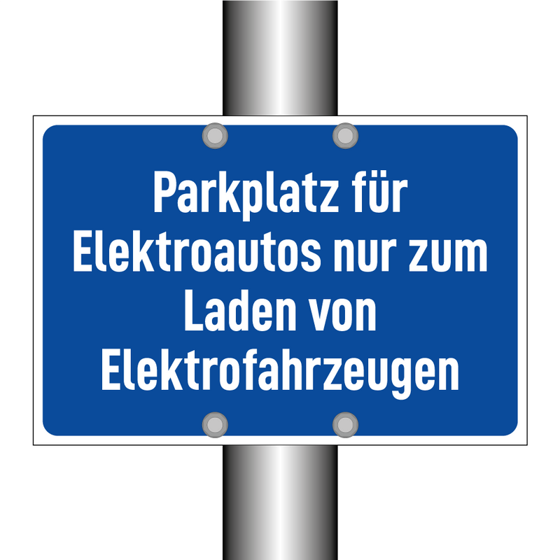 Parkplatz für Elektroautos nur zum Laden von Elektrofahrzeugen