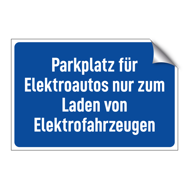 Parkplatz für Elektroautos nur zum Laden von Elektrofahrzeugen
