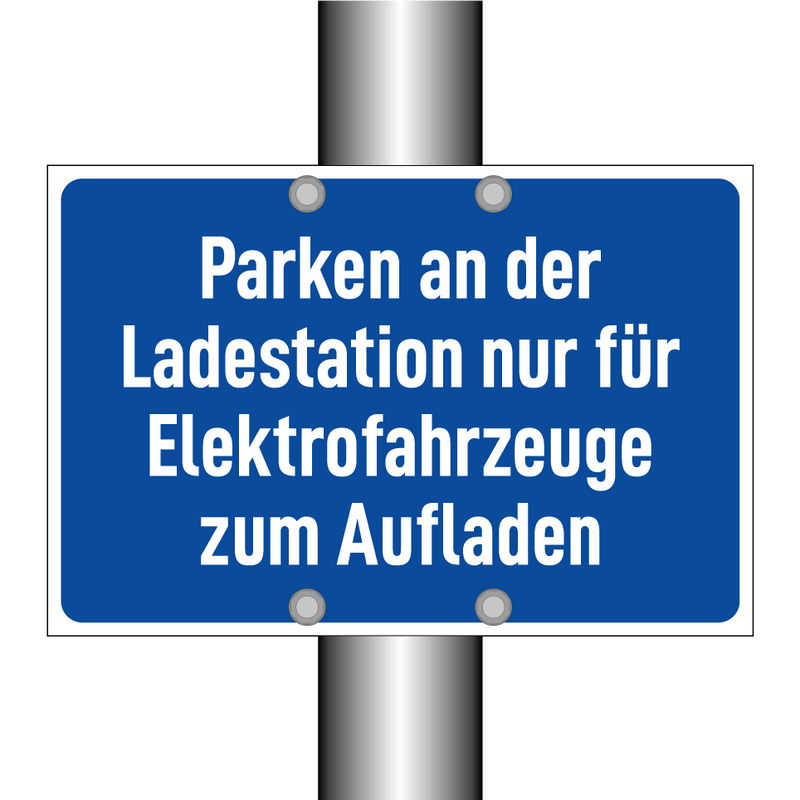 Parken an der Ladestation nur für Elektrofahrzeuge zum Aufladen