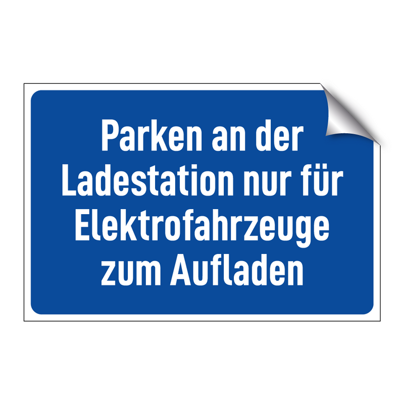 Parken an der Ladestation nur für Elektrofahrzeuge zum Aufladen