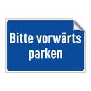 Bitte vorwärts parken