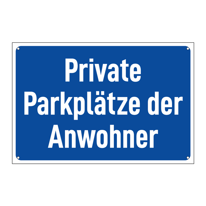 Private Parkplätze der Anwohner