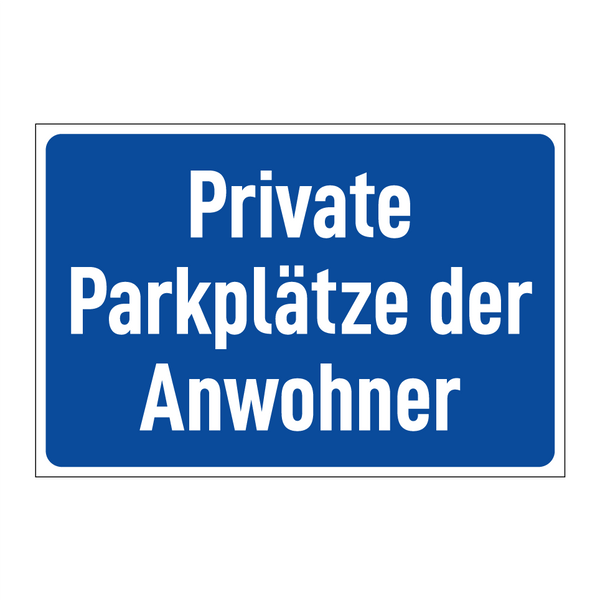 Private Parkplätze der Anwohner
